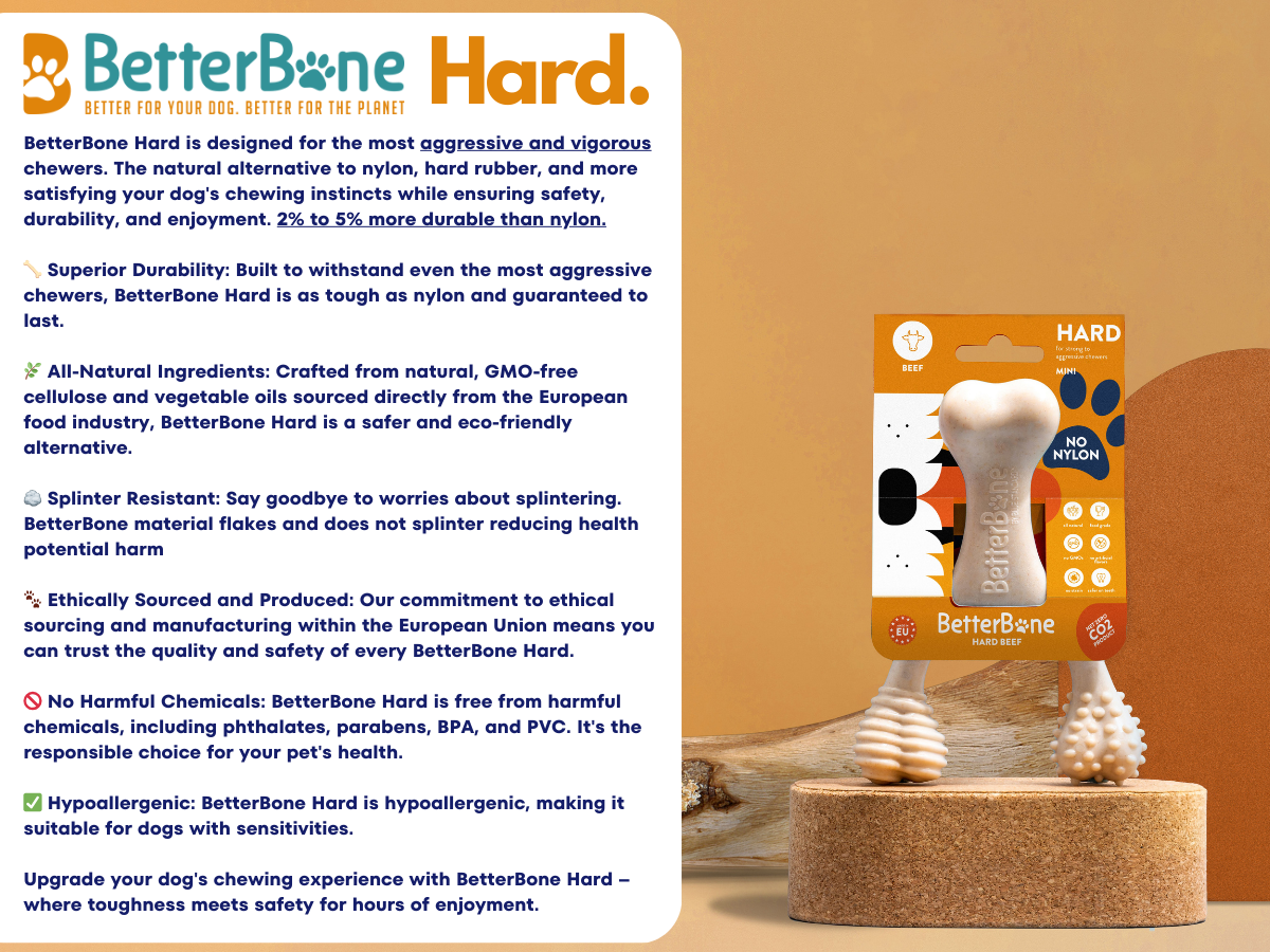 BetterBone HARD Durable Totalmente natural Sin nailon Carne de res