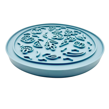 Pizza Snack Mat: 2-in-1 Lick Mat Slow Feed Bowl Combo