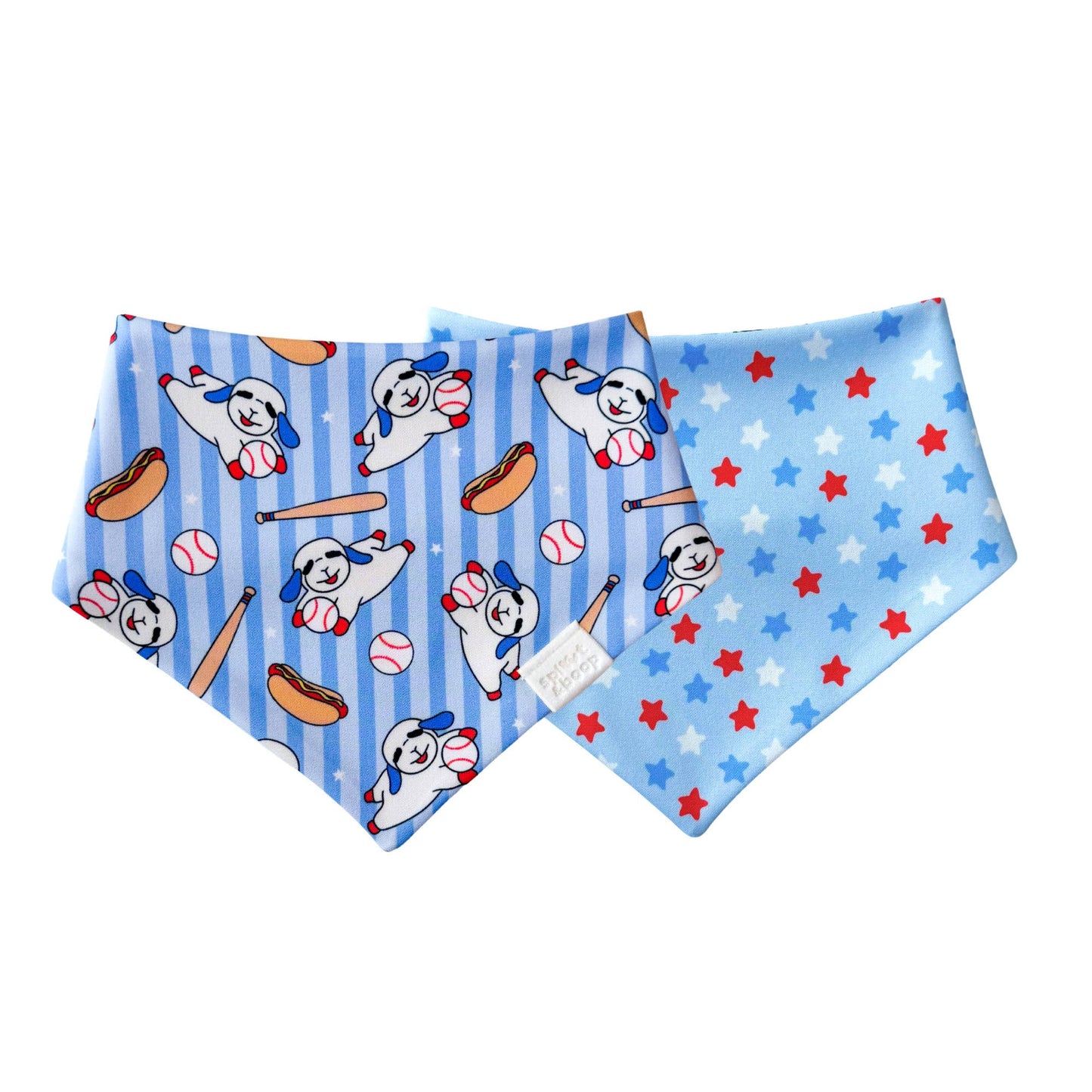 Hot Dog and Baseball Lamby Reversible Dog Bandana