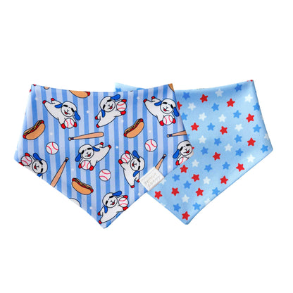 Hot Dog and Baseball Lamby Reversible Dog Bandana
