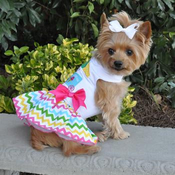 Dog Dress with Matching Leash - Ice Cream Cart