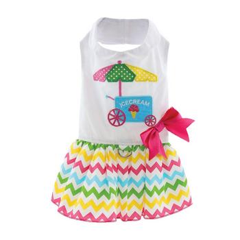 Vestido para perro con correa a juego - Carrito de helados