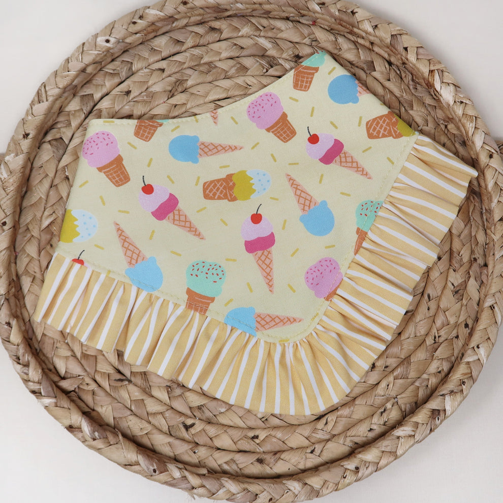 Summer Ice Cream with Ruffles Dog Bandana
