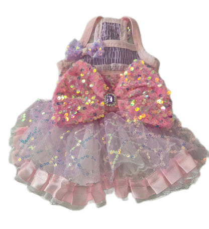 Pink Princess Dog Dress with Large Bow