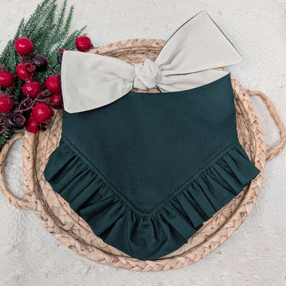 Merry with Bow Ruffle Dog Bandana