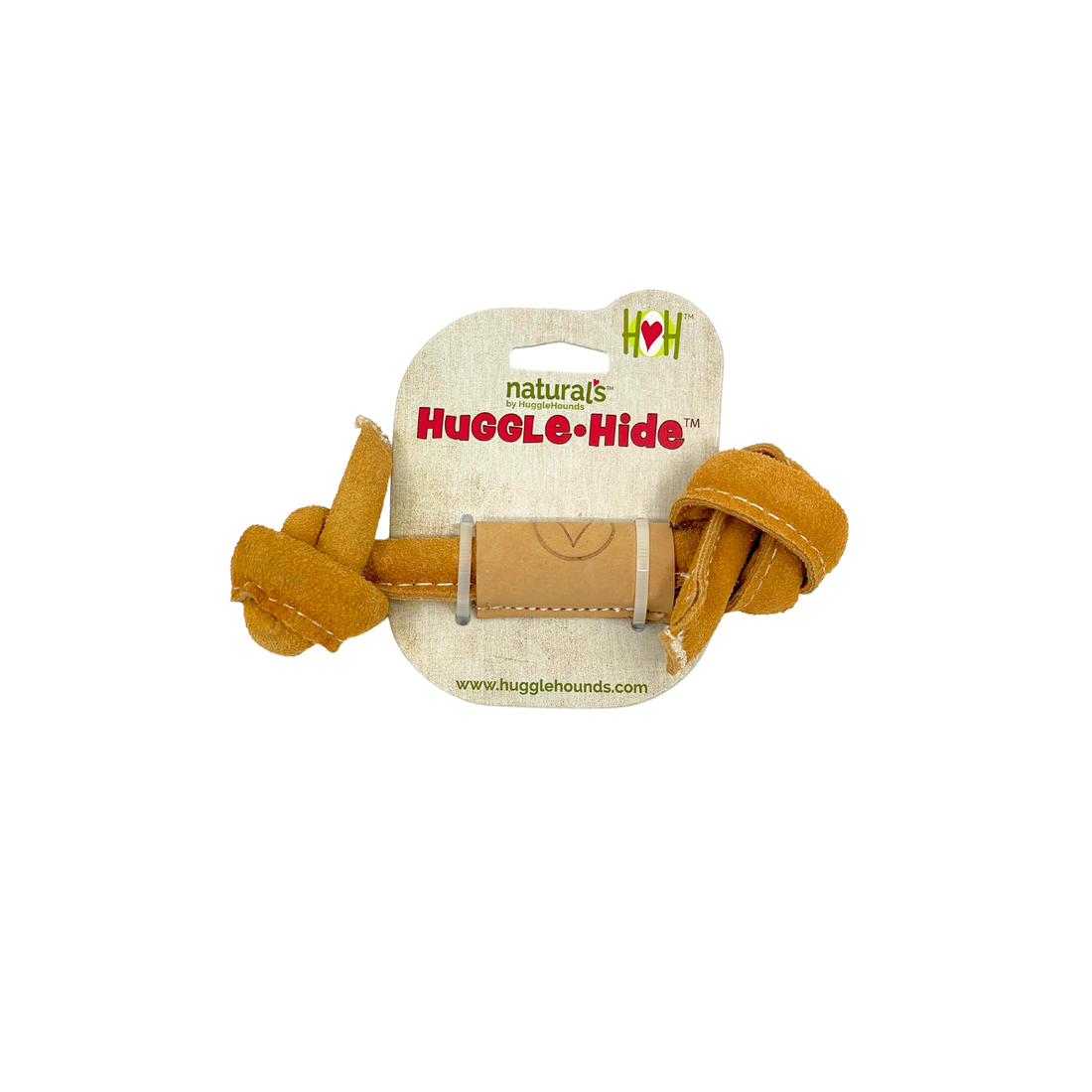 Huggle-Hide® Natural Leather Bone Dog Toy