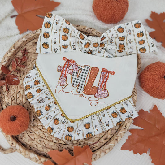 Preppy Fall Vibes With Ruffle Dog Bandana