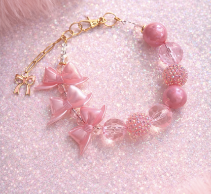 Pink Parfait Bow Necklace