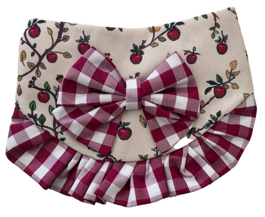 Apple Dog Girl Bandana with Ruffles