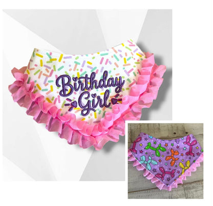 Birthday Girl with Trim Dog Bandana