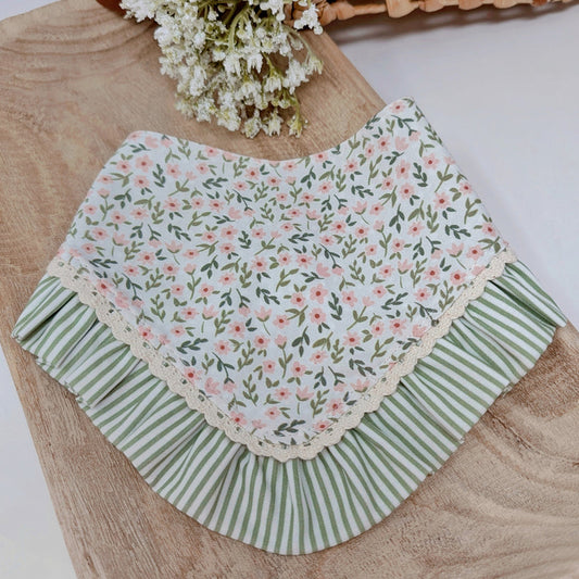 Ditsy Floral with Ruffle Trims Dog Bandana
