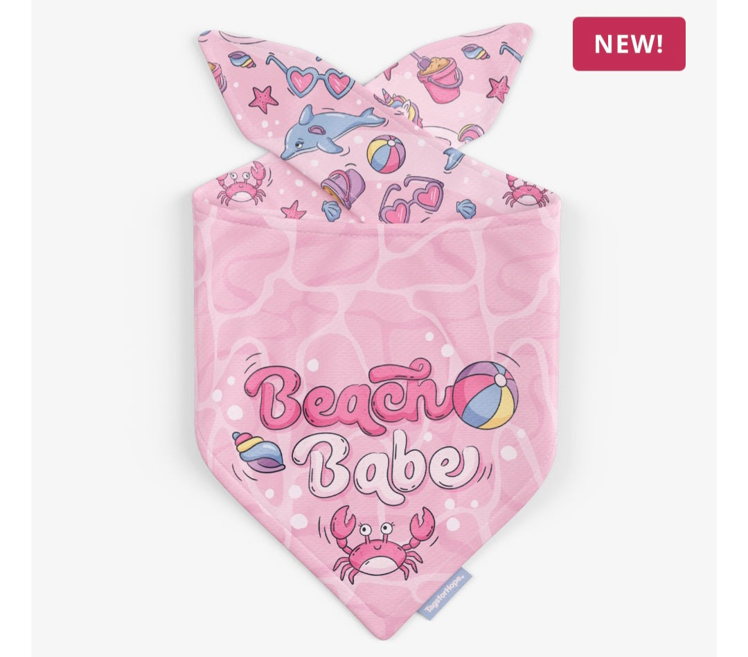 Beachy Babe Reversible Dog Bandana - Pink