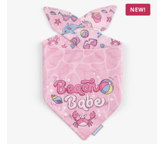 Beachy Babe Reversible Dog Bandana - Pink