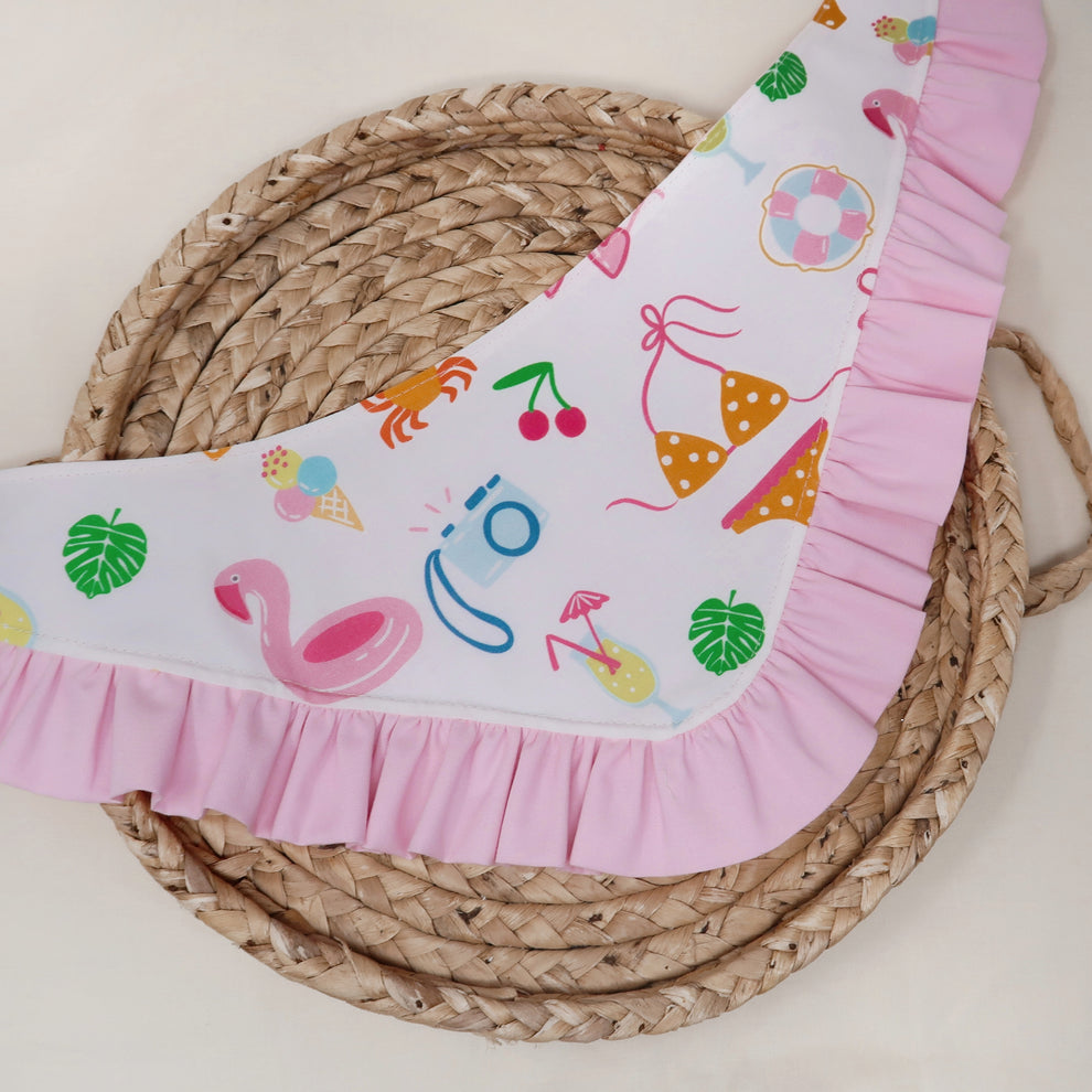 Summer Vibes with Ruffle Trims Dog Bandana