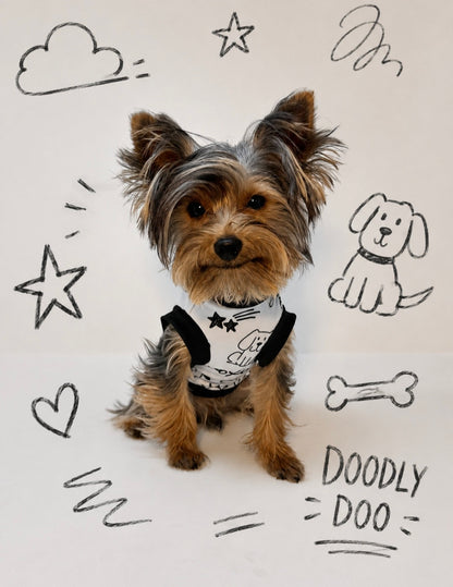 Doodly Doo Chalk Pastel Blue Dog Cooling Tank