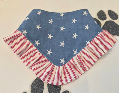 American Sweetheart with Ruffle Dog Bandana