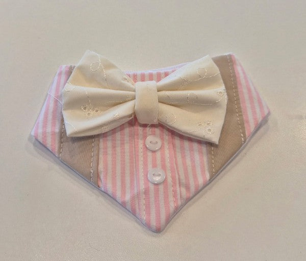 Boy Pink Stripe Dog Bandana