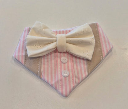 Boy Pink Stripe Dog Bandana
