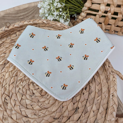 Mint Green Bees with Piping Dog Bandana