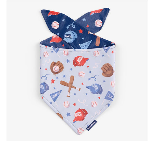 Perfect Pitch Baseball Fun Reversible Dog Bandana