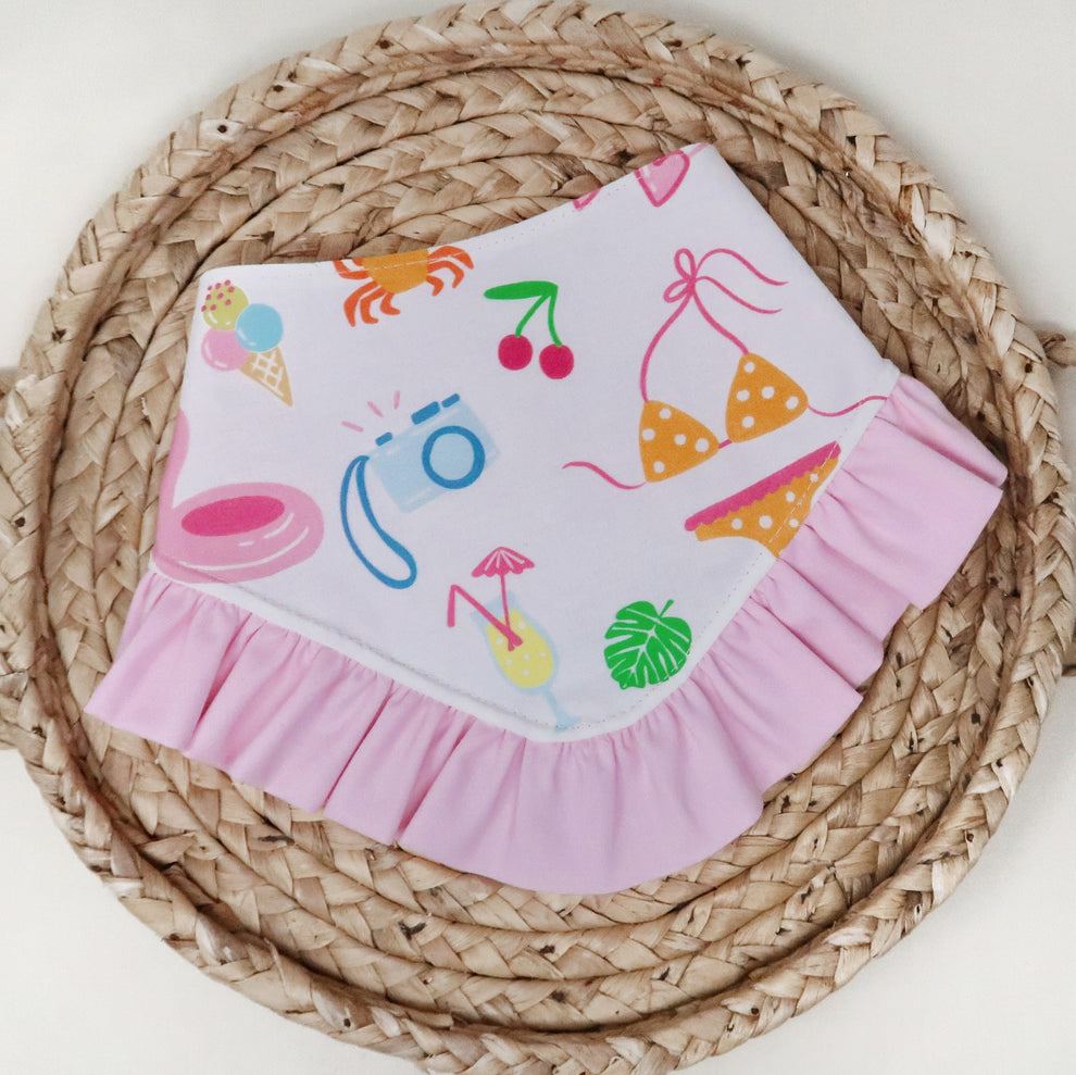 Summer Vibes with Ruffle Trims Dog Bandana