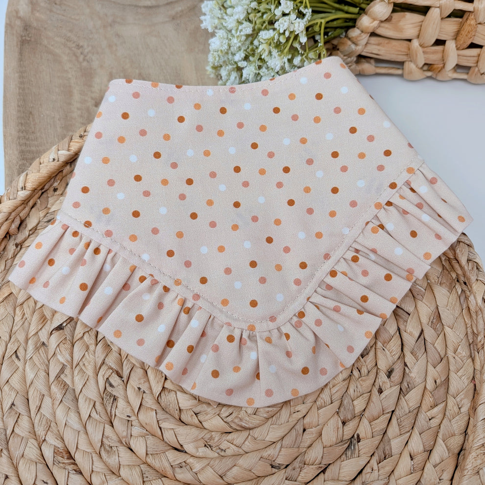 Blush Pink Bees with Ruffle Trim Dog Bandana