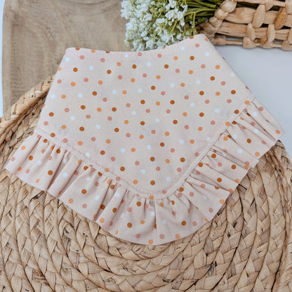 Blush Pink Bees with Ruffle Trim Dog Bandana