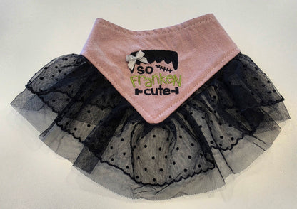 So Franken Cute Snap-On Dog Bandana with Tulle