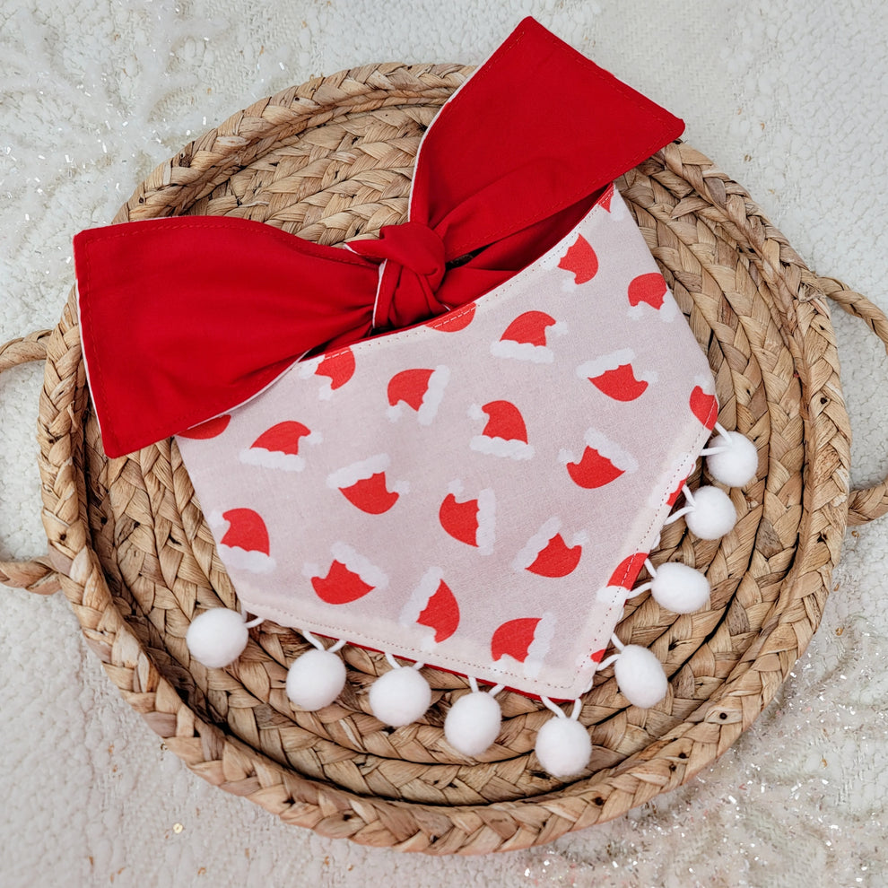 Santa's Favorite Pom Poms Dog Bandana