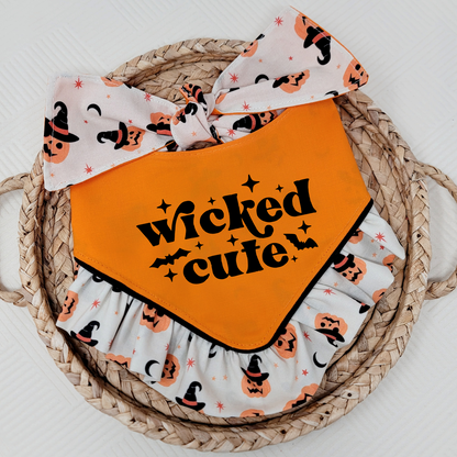 Wicked Cute Reversible with Ruffle Dog Bandana