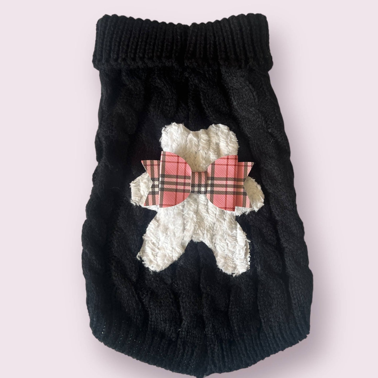 Chenille Bear Knit Turtleneck Dog Sweater