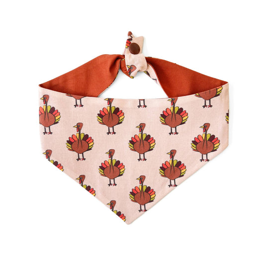 Thanksgiving Turkeys Reversible Tie On Dog Bandana