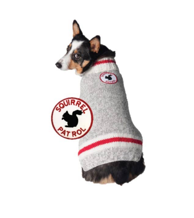 Squirrel Patrol Patch Dog Sweater