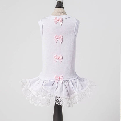 Sweetheart Dress- White & Pink