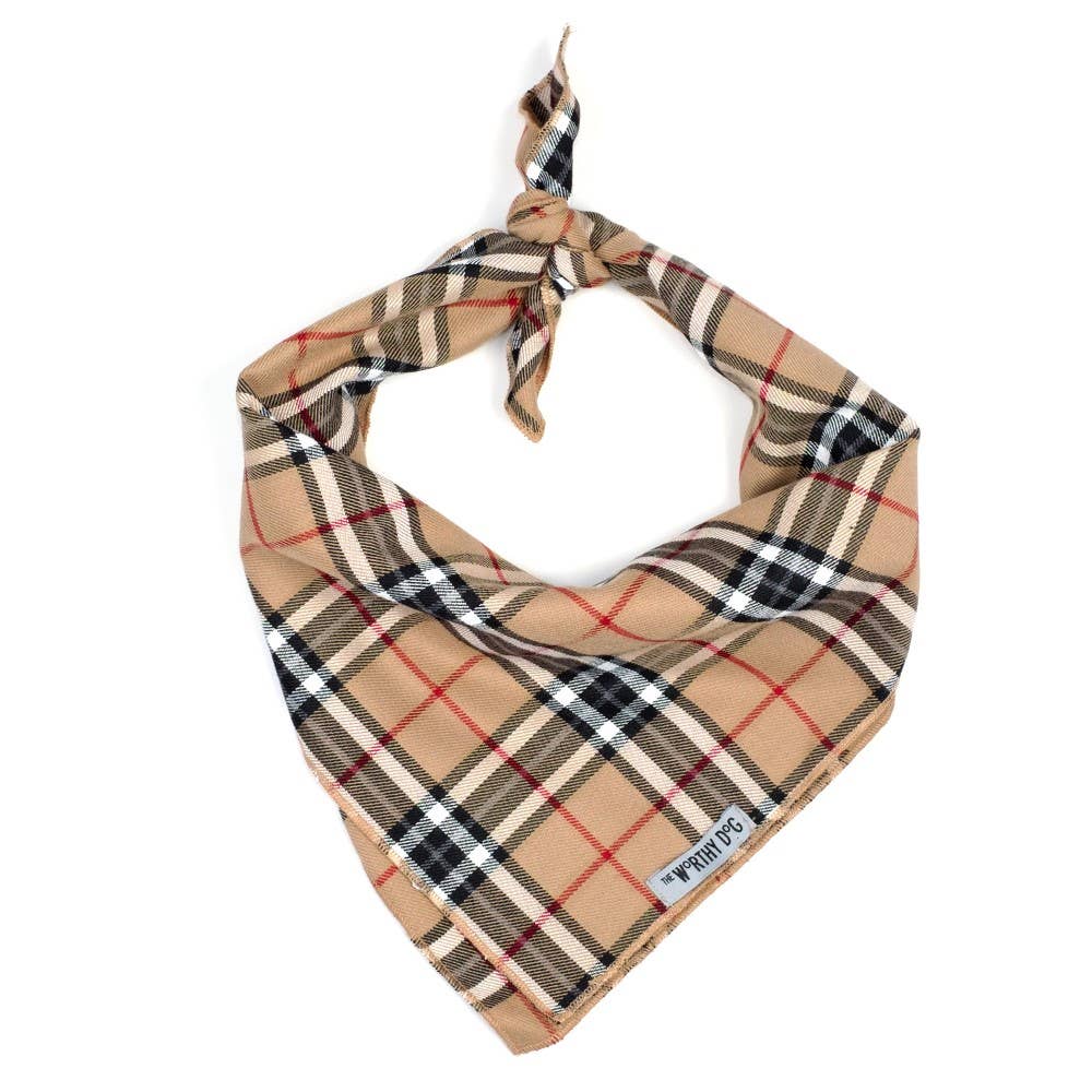 Tan Plaid Bandana