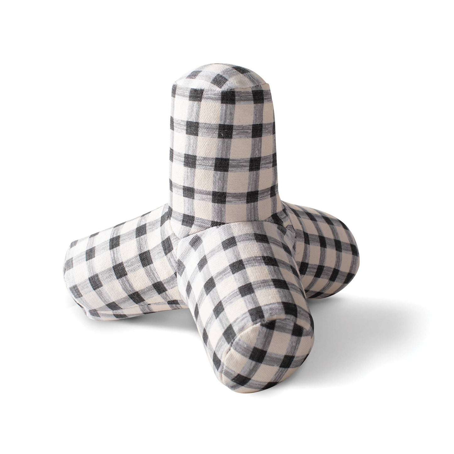 Canvas Squeaker Dog Toy Painted Gingham