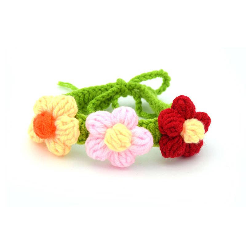 Mokka - Knit Adjustable Dog Flower Design