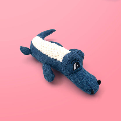 Peluche de cocodrilo azul