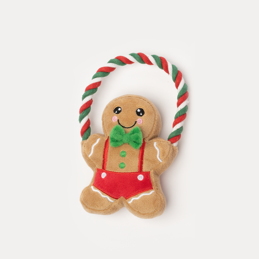 Ginger Bread Man Dog Plush Rope Toy