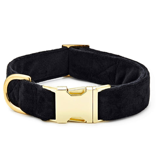 Collar de terciopelo negro para perros