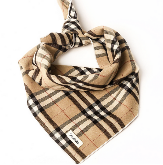 The Alta Tartan Tan Plaid Flannel Bandana