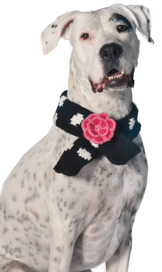 Black Polka Dog Scarf