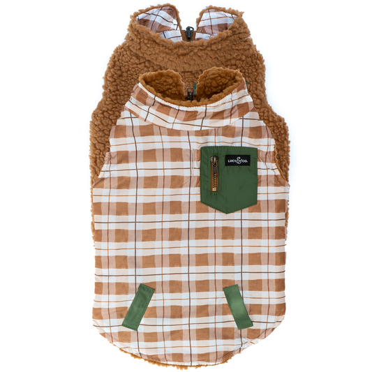 The Plaid Hike Reversible Teddy Dog Vest