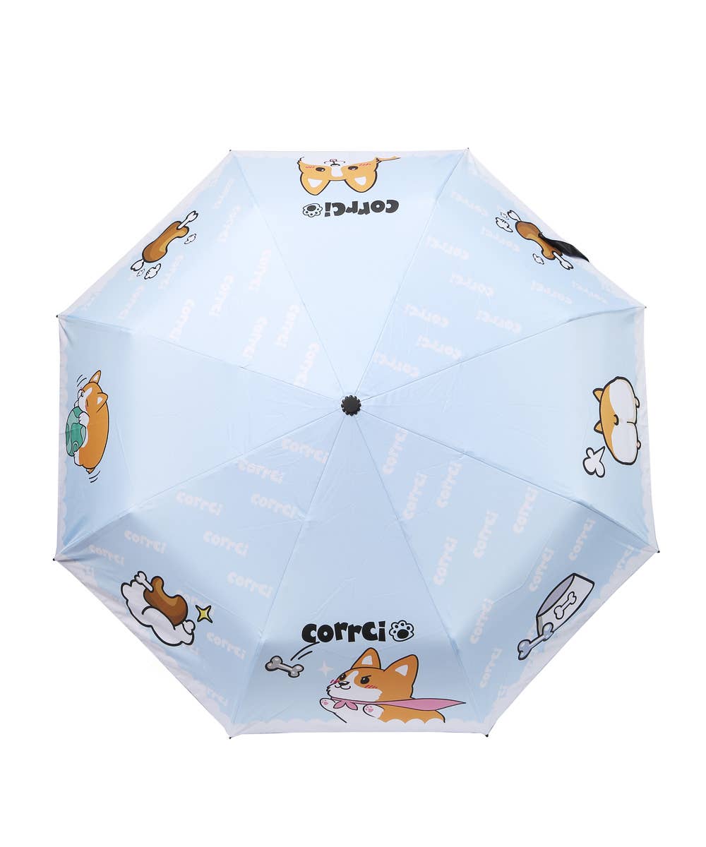 Corgi Blue Umbrella