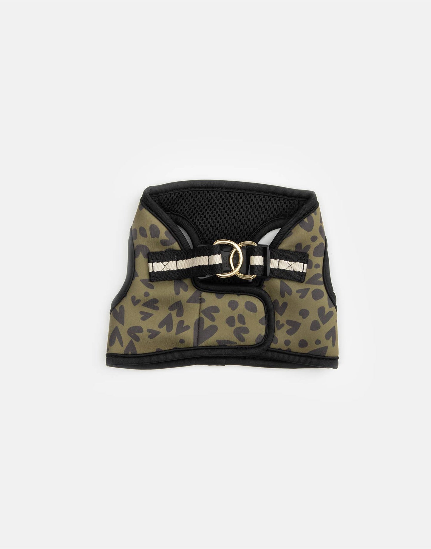 Khaki/Black Heart Dog Harness