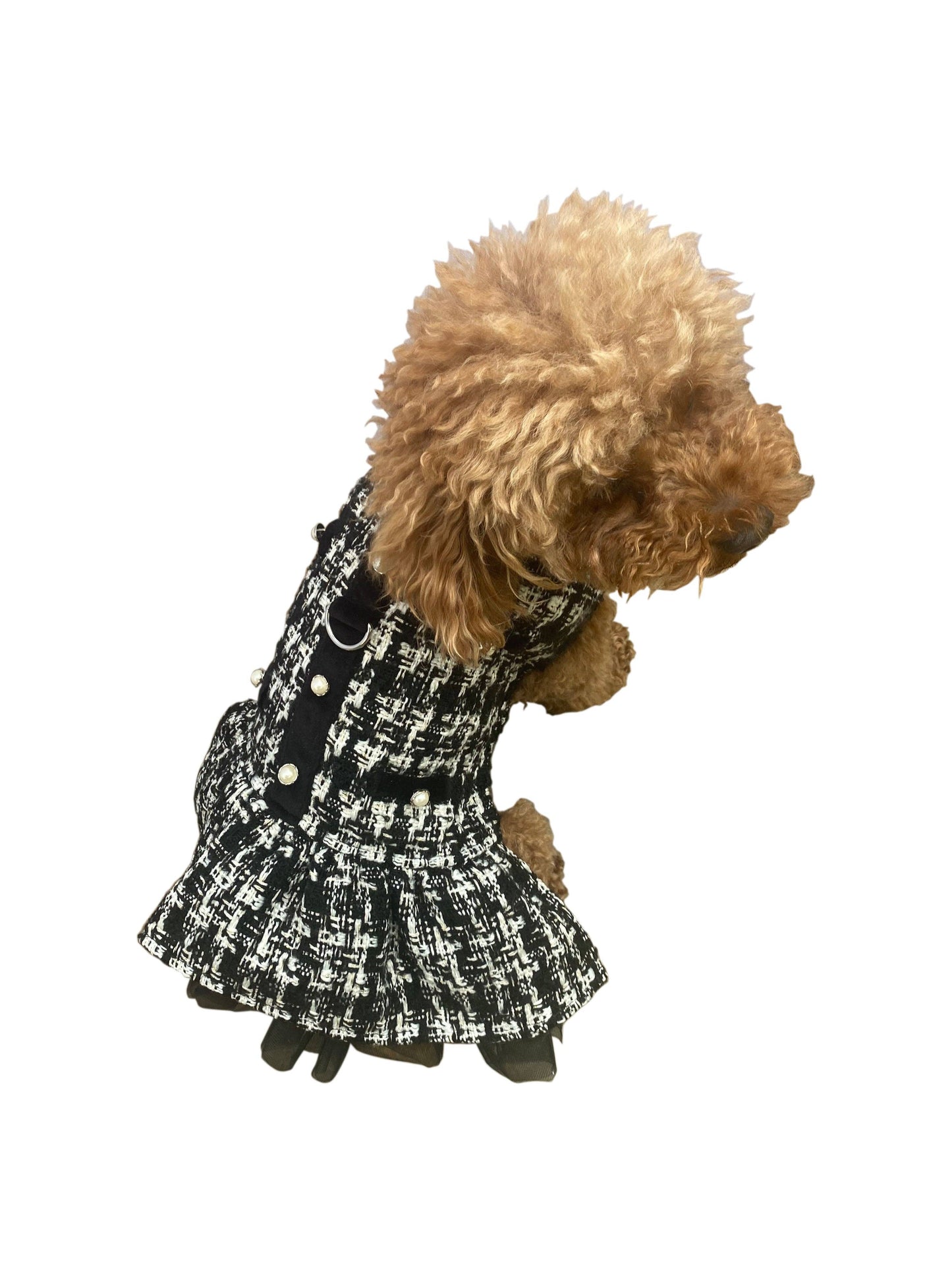 Chanel Dog Dress Black Plaid