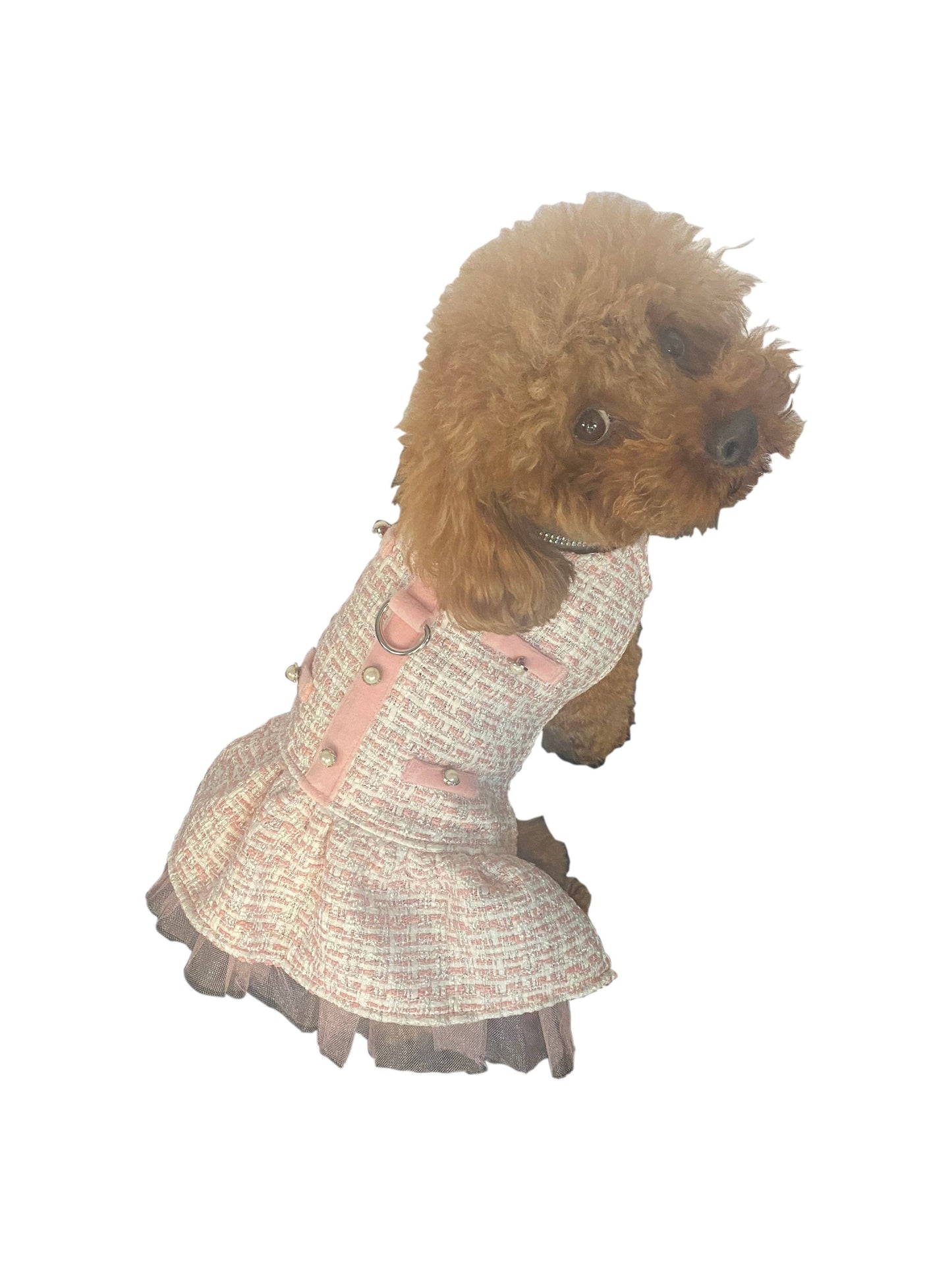 Chanel Dog Dress Pink Plaid