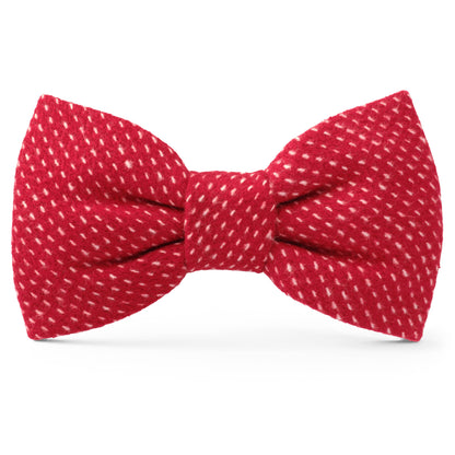 Berry Stitch Flannel Holiday Dog Bow Tie